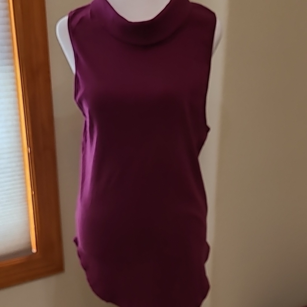 **HOST PICK** Free People purple sheath tunic draped mock turtle neck sz M
